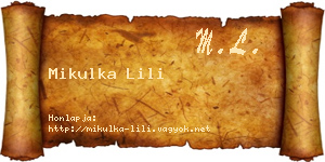 Mikulka Lili névjegykártya